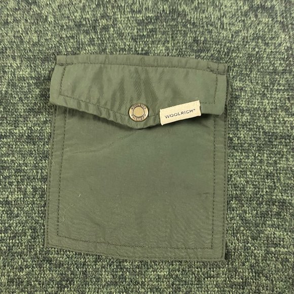 L Woolrich Snap Fleece Pullover Sweater Heather Green - Picture 7 of 12